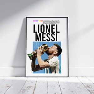 Lionel Messi-poster, voetbalposter, voetbalafdruk, WK-kunst, voetbalposter cadeau, voetbalposter, Lionel Messi-kunst