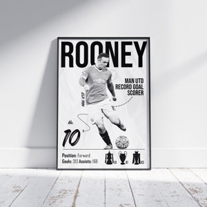 Wayne Rooney Manchester United Poster: Football Legend Art Print