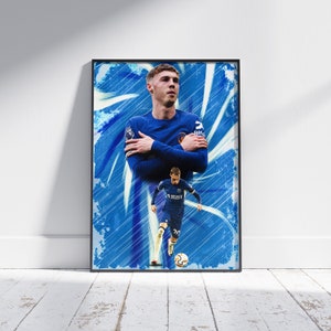 Cole Palmer Poster, Schnürsenkel Poster, Sport Leinwand, Fußball Kunst Poster, Fußball Spieler Poster, Fußball Geschenke, Männerhöhle Dekor, Fußball Poster
