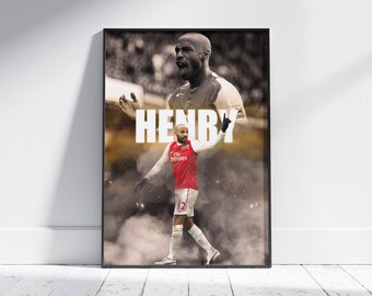 Photo A4 Signée Thierry Henry – Équipe De France – Encadrement Cadeau – Neuf
