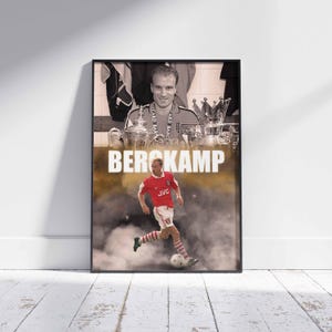 Dennis Bergkamp Poster, Arsenal Poster, Football Poster, Football Print, Poster Gift, Soccer Poster, Bergkamp Art, Football Wall Poster
