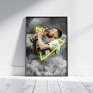 Lionel Messi WK-poster, voetbalposter, voetbalprint, postercadeau, voetbalposter, voetballegendes, Lionel Messi-fancadeau