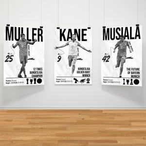 Bayern Munich Poster Bundle: Kane, Muller, Musiala (Digital Download)