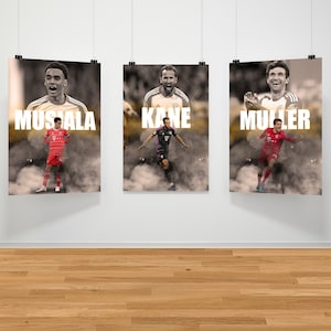 Bayern Munich Football Poster Bundle: Kane, Muller, Musiala (Digital Download)