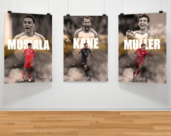 Bayern Munich Football Poster Bundle, Bayern Munich Fan Gift, Football Poster Gift, Soccer Wall Art, Soccer Poster, Football Poster