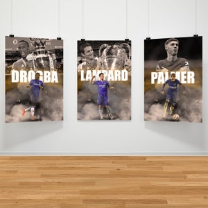 Chelsea FC Legends Poster Bundle: Drogba, Lampard, Palmer (Digital Download)