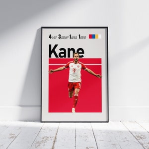 Harry Kane Bayern München Poster, Fußball Poster, Fußballdruck, Poster Geschenk, Fußball Poster, Harry Kane Kunst, Harry Kane Poster Geschenk