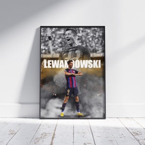 Robert Lewandowski FC Barcelona Poster: Vibrant Football Wall Art