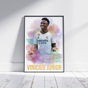 Vinicius Junior Real Madrid Poster, Football Poster, Football Print, Picture Poster Gift, Soccer Poster, Vinicius Junior Art