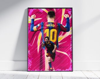 Lionel Messi Barcelona Poster, Football Poster, Football Print, Messi Poster,  Poster Gift, Soccer Poster, Football Legends