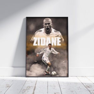 Zinedine Zidane Poster: Real Madrid Soccer Wall Art
