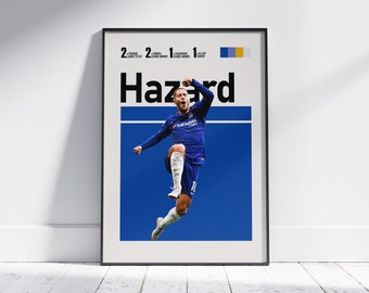 エデン・アザールのポスター - チェルシーのサッカーポスター - Etsy 日本