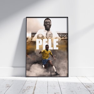 Pele Brazil Poster, Pele Football Poster, Football Print, Poster Gift, Soccer Poster, Pele Art, Retro Football Legends