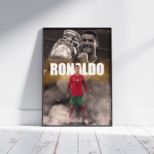 Cristiano Ronaldo Football Poster, Football Poster,  Football Print, Ronaldo Portugal Poster, Poster Gift, Soccer Poster, Ronaldo Art
