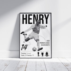 Thierry Henry Arsenal Poster: Premier League Legend Football Print