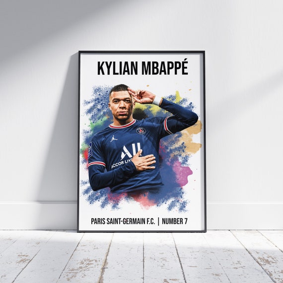 Kylian Mbappe Wall Art Mbappe Poster Soccer Poster Home Decor