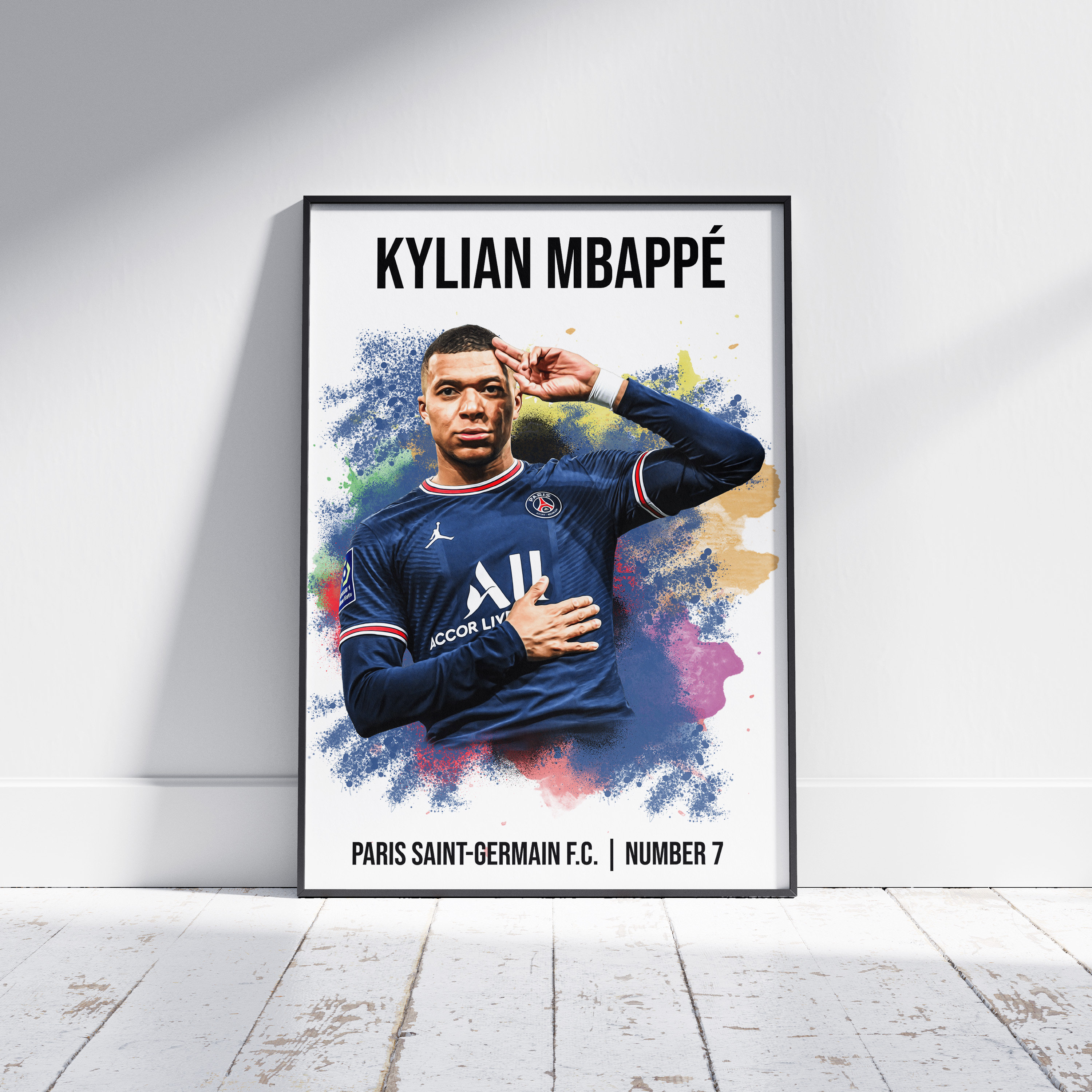 Kylian Mbappé Goal France Football World Soccer Fans Art Mural - AFFICHE  20x30