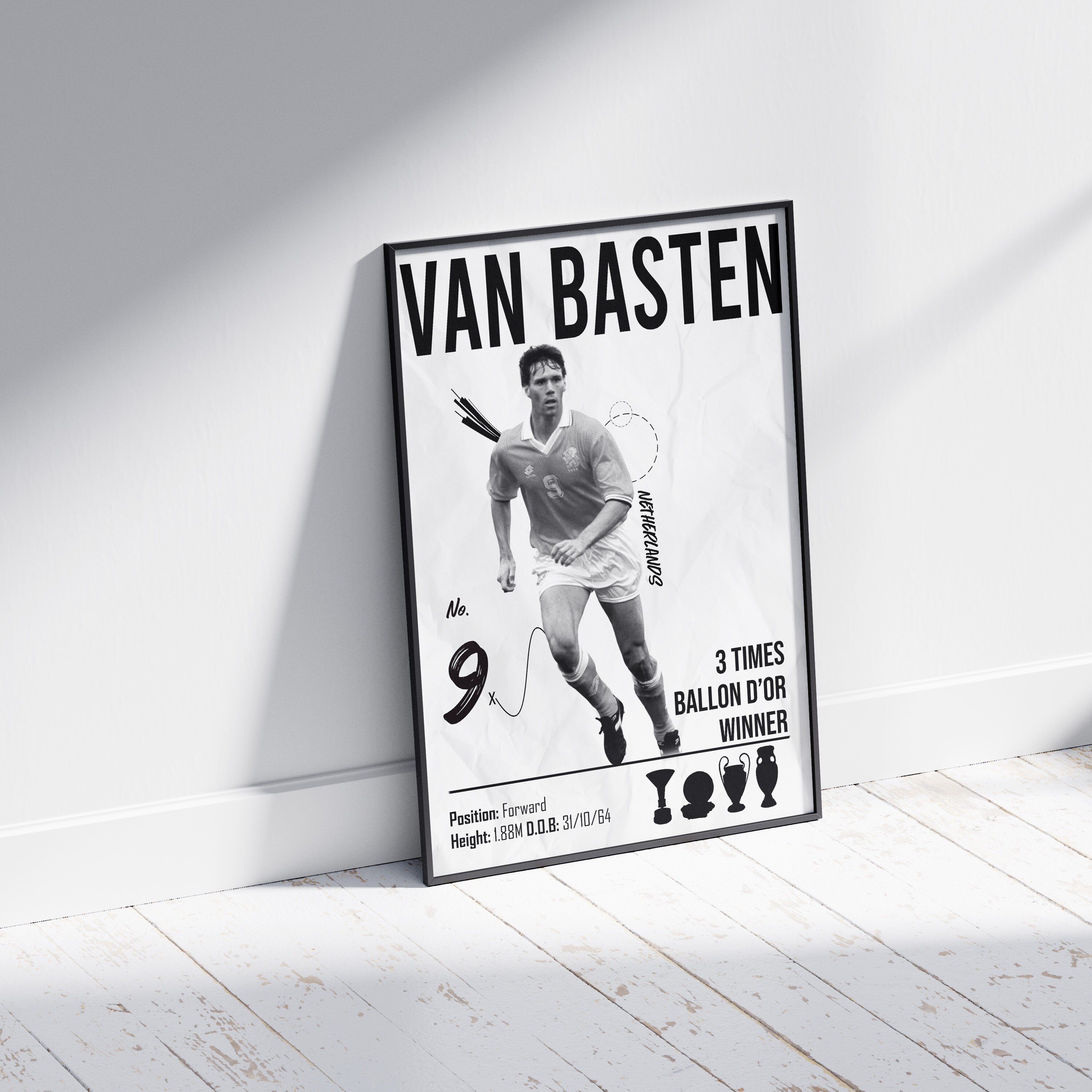 Marco Van Basten Poster: Netherlands Football Legend Art Print - Etsy