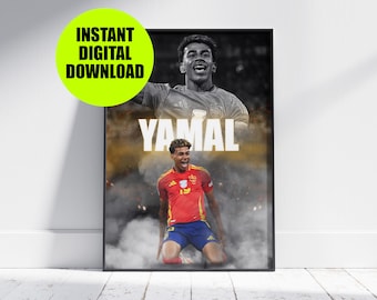 Lamine Yamal Poster, Football Poster, Football Print, Football Wall Art, Soccer Poster, Football Fan Gift, Digital Poster