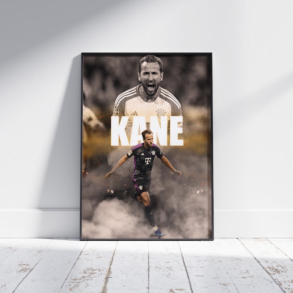 Harry Kane Bayern München Poster, Fußball Poster, Fußballdruck, Poster Geschenk, Fußball Poster, Harry Kane Kunst, Harry Kane Poster