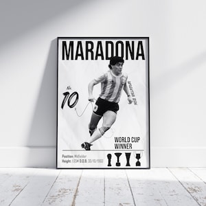 Diego Maradona Poster, Maradona Poster, Football Poster, Football Print, Football Wall Art, Poster Gift, Soccer Poster Gift