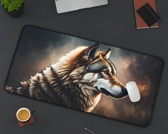 Wolf Desk Mat gaming mouse pad gaming gifts office supplies gift office desk mat gaming desk mat Wolf lover gift Wolf design