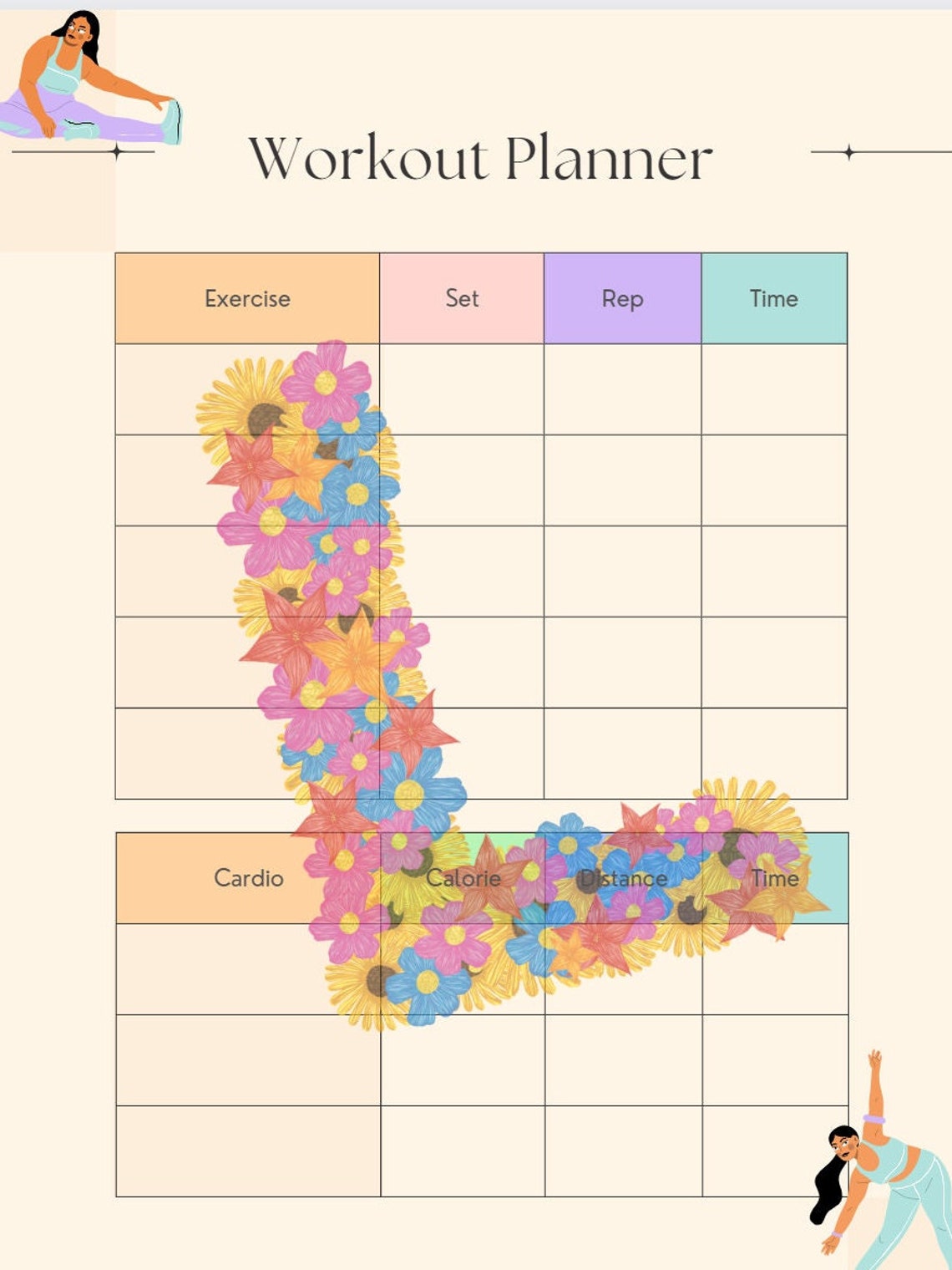 Fitness Workout Planner Etsy