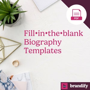 Professionally written bio template, Business Biography, Website Bio Template, Business Template, fill-in-the-blank template, about me