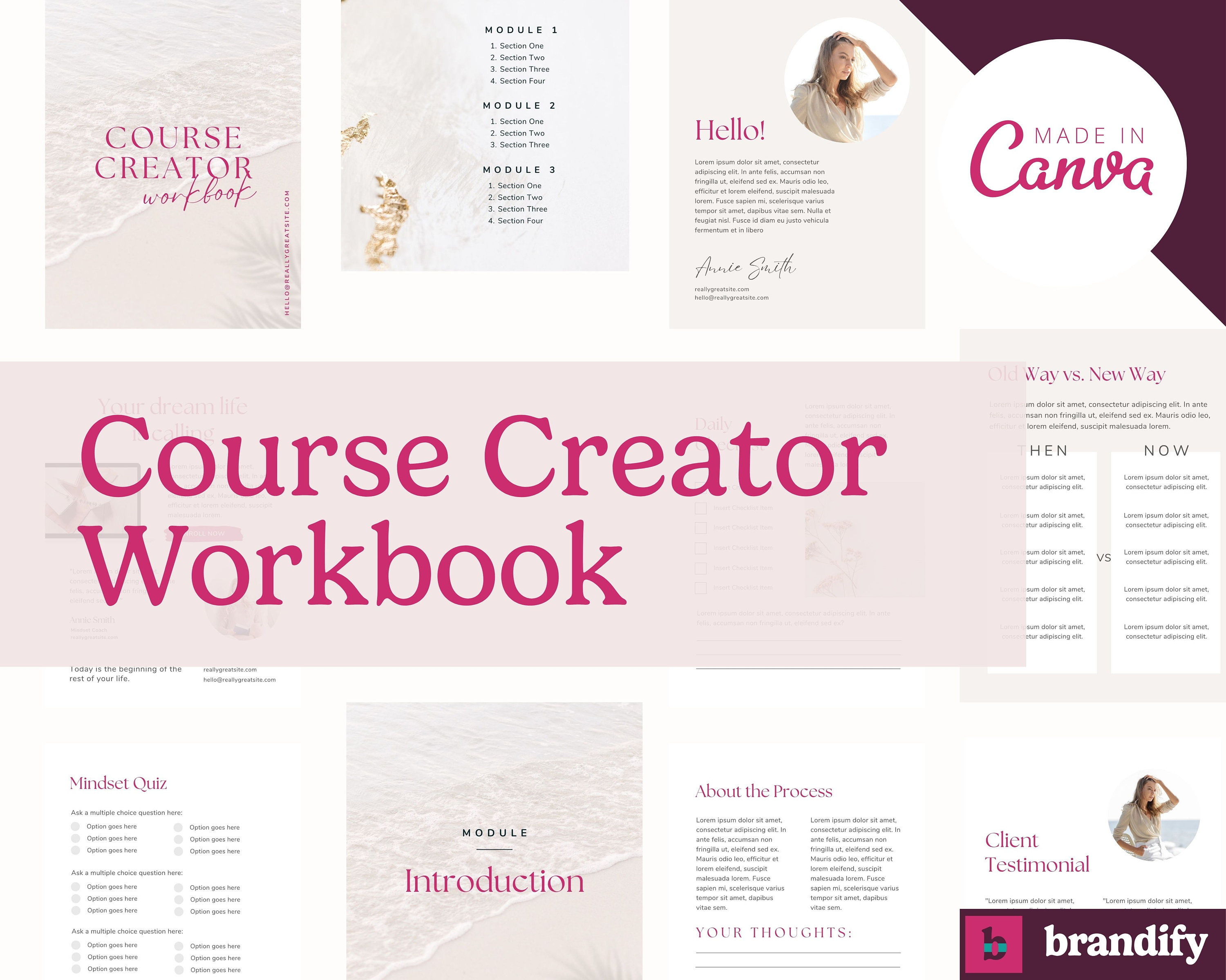 Course Template, Online Course Template, Course Template Canva, Course ...