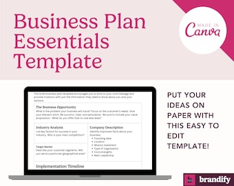 Business Plan Template, Small Business Plan in Canva, Business Plan Template Start up, Entrepreneur Business Plan, Professional Canva