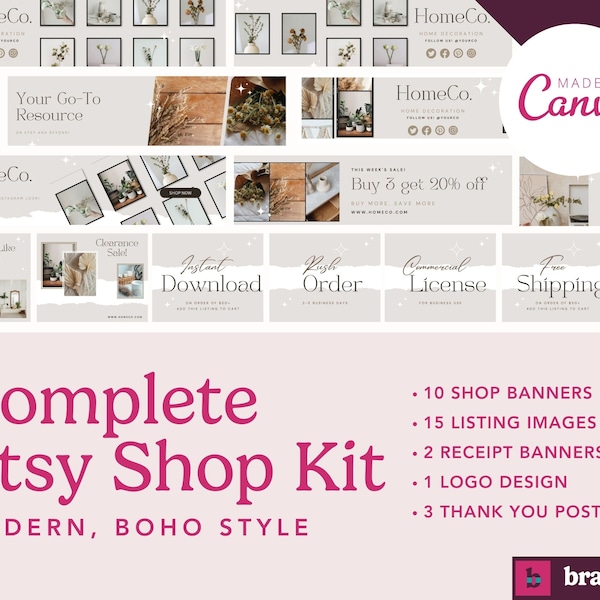 Etsy Shop Kit, Etsy Banner, Etsy Sellers Graphics, Etsy Shop Banner, Etsy Branding Kit, Etsy Store Setup, Etsy Shop Kit Canva, Etsy Graphics