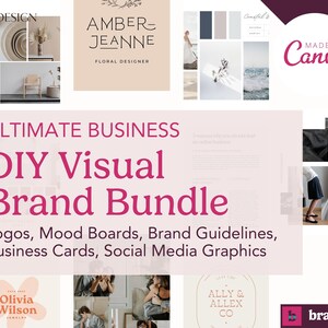 Branding Package, Canva Branding Kit Small Business Owners DIY Logo Designs, Brand Templates, Marketing Templates, Business Card Templates