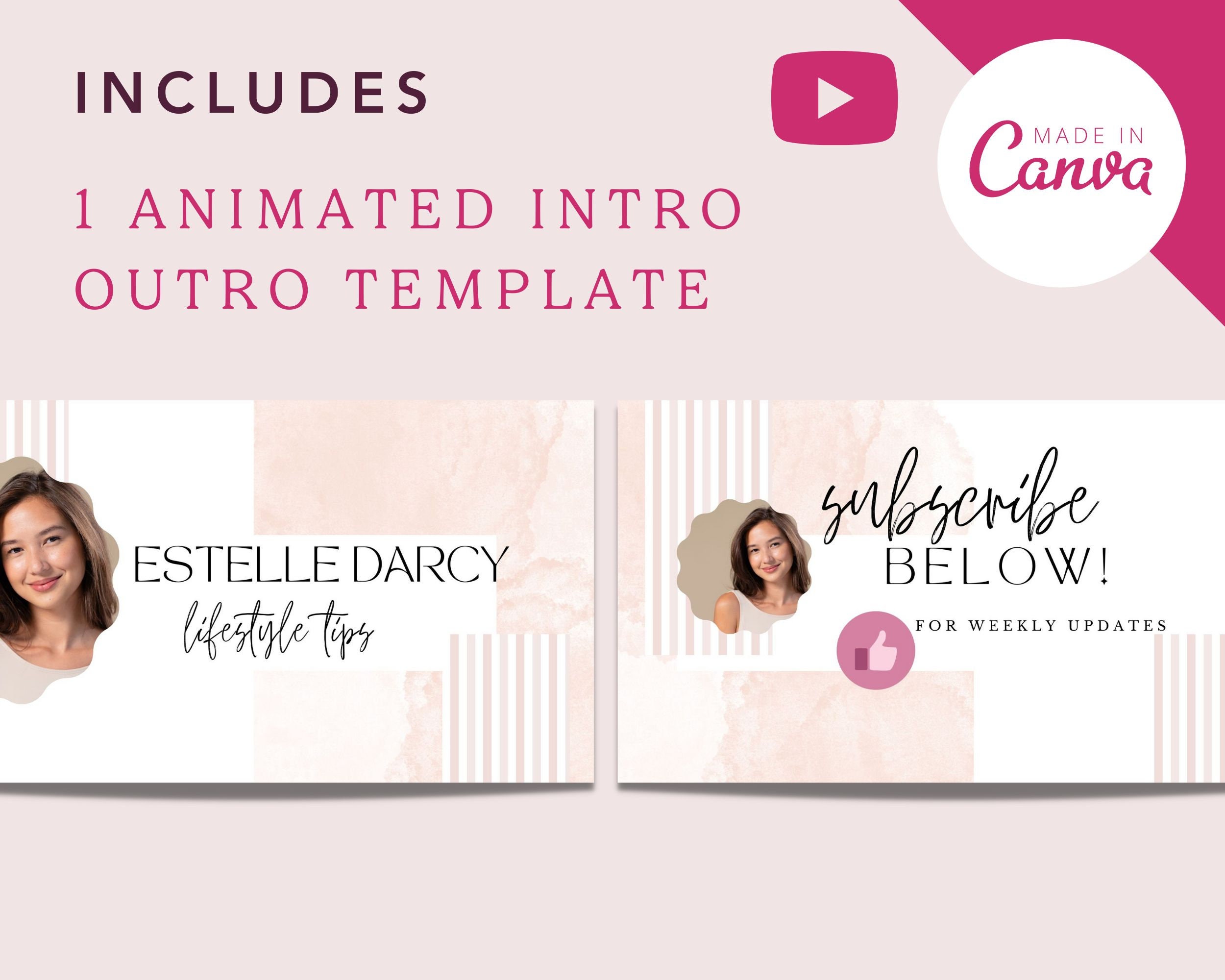 Youtube Brand Kit, Youtube Thumbnail Templates, Editable Channel Banner ...