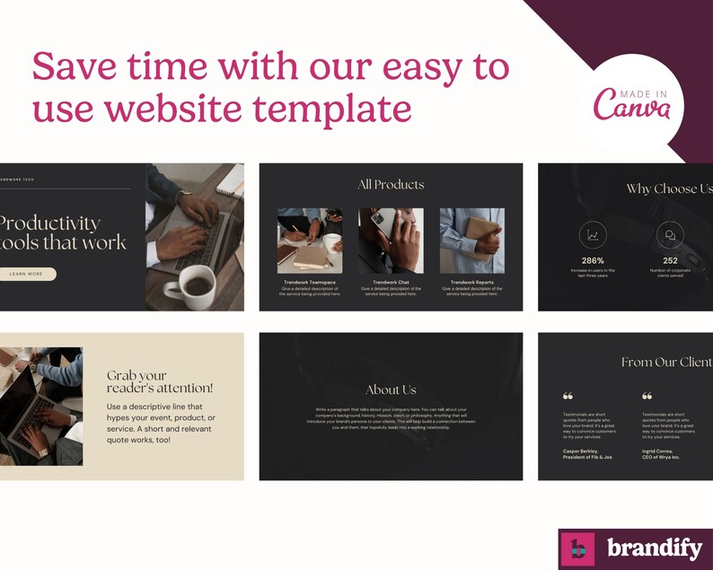 Logo Design for Small Business, Canva site Template, Brand Kit