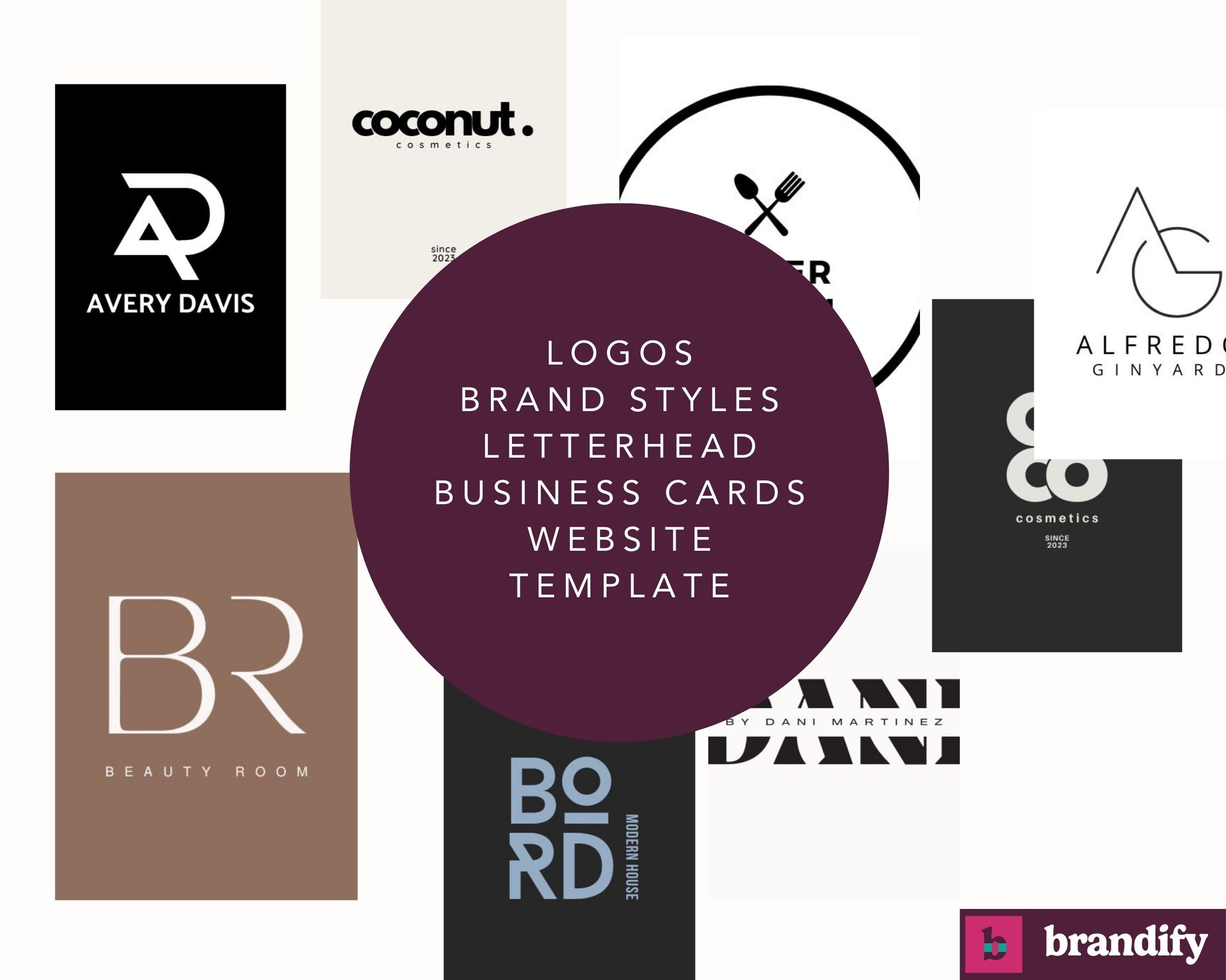 Logo Design for Small Business, Canva Website Template, Brand Kit