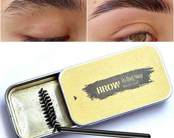 Savon pour les sourcils Gel coiffant pour les sourcils Cire à sourcils Savon sculptant imperméable 3D 100% pur et naturel Maquillage Crème pour les sourcils CROISSANCE