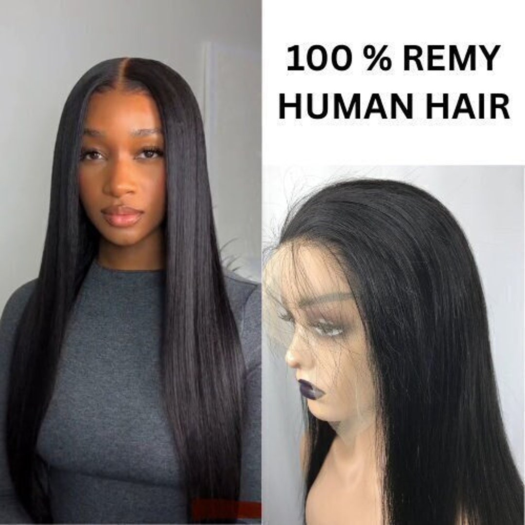Luffyhair 360 Full Lace Silky Straight Wig – 20", Remy Human Hair, 13x6 Lace Front, Pre-Plucked