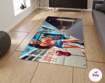 Fortnite Patterned Non-Slip Floor Carpet,Teen's Carpet 80x150 cm 