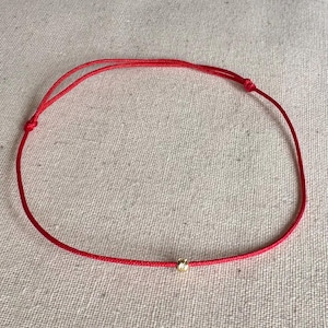 Pulsera de la amistad con cuentas rojas bañadas en plata 925 o oro: pulsera protectora ajustable