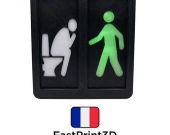 Toilet Sign with Pedestrian Crossing Light