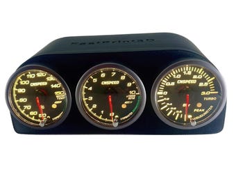 Boost, Temp C, Fuel, Volt 2 gauge alternative available control by Simhub plug and Play Simracing