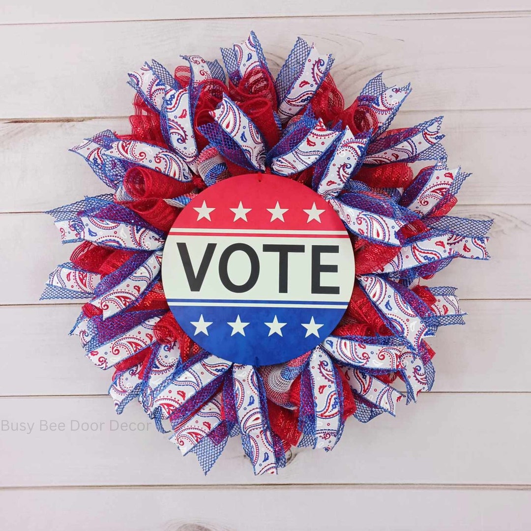 Vote Wreath, Election Day Decor, Patriotic Door Wreath, Election 2024