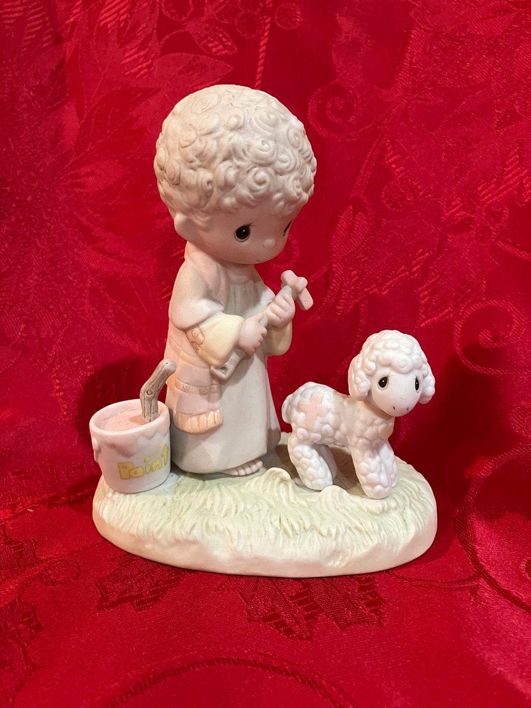Precious Moments his Sheep Am I E 7161 1982 Christian Boy And precious-moments-his-sheep-am-i-e-7161-1982-christian-boy-and