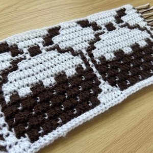 Christmas Pudding Festive Crochet Mosaic Graph – PDF Crochet Pattern – Easy Xmas Overlay Mosaic Crochet Blanket Motif