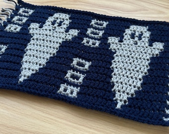 Spooky Ghost Mosaic Crochet Pattern – PDF Crochet Pattern – Easy Halloween Crochet Graph – US or UK Crochet Terms