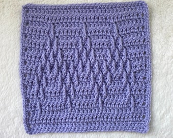 Slalom Square – PDF Crochet Pattern – Blanket Square – Afghan Square - Elimee Designs - Digital File Only - US Crochet Terms