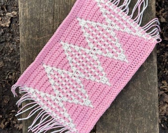 Diamond Overlay Mosaic Crochet Pattern – PDF Crochet Pattern - Easy Beginner Friendly Blanket Motif – US or UK Crochet Terms