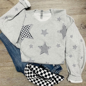 Race Day Sweatshirt, Dirt Track, Motocross, Handmade, Gift for her, Dirt Bike, Checkered Flaf