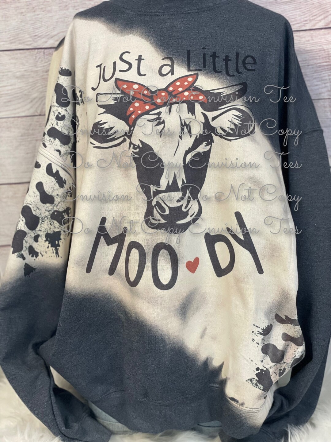 Moody Sweatshirt Western Sweatshirt Cow Print Sweatshirt Gift for Her