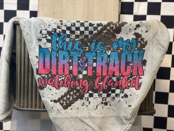 Dirt Track Watching Blanket, Racing gifts, Gifts for her, Handmade, Gift ideas, Dirt Track Motocross Christmas gift